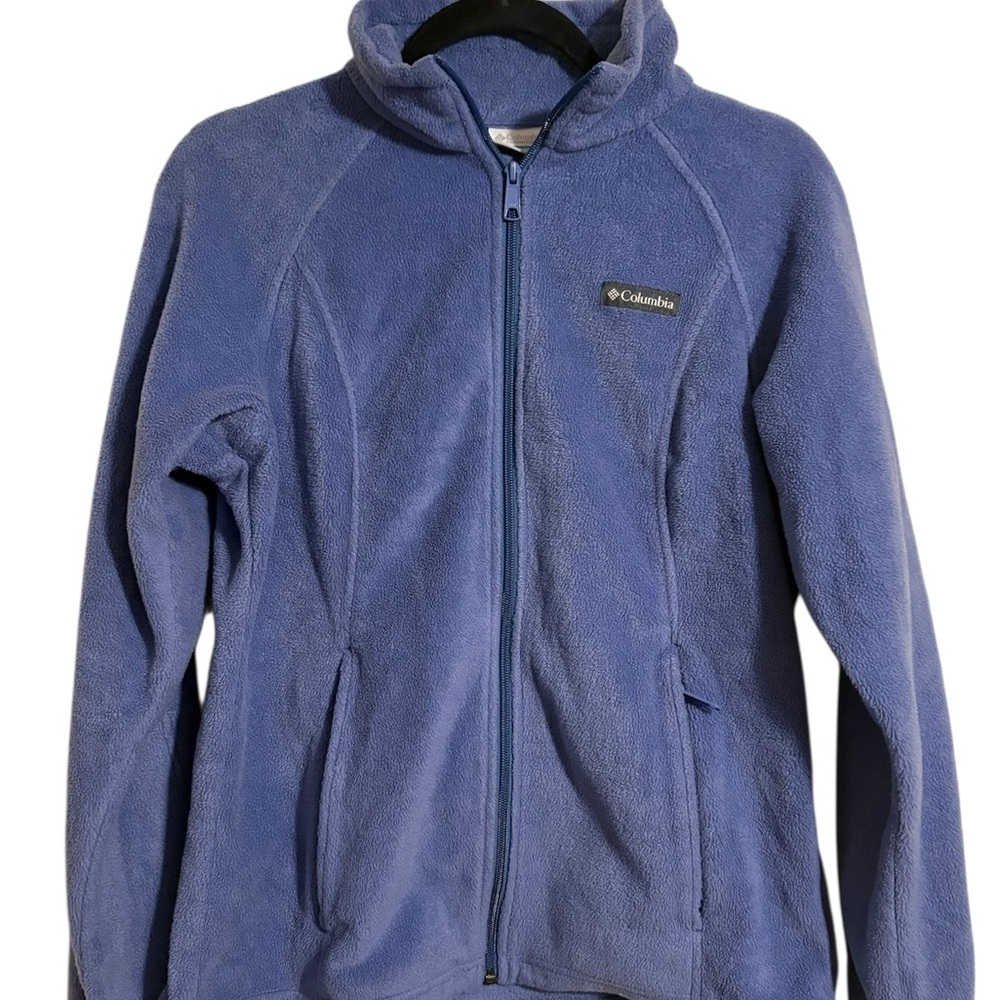 Women’s Light Blue Purple Full-Zip Columbia Fleece - Size Medium